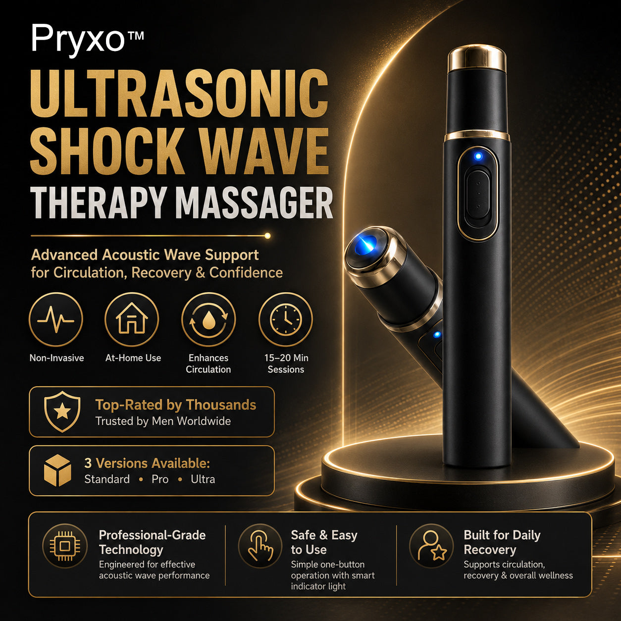 Pryxo™ Ultrasonic Shock Wave Massager