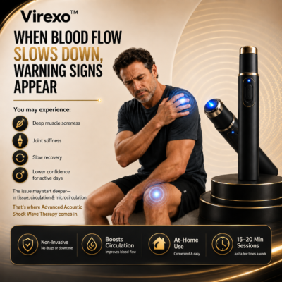 Virexo™ Ultrasonic Shock Wave Massager with acoustic pulse technology