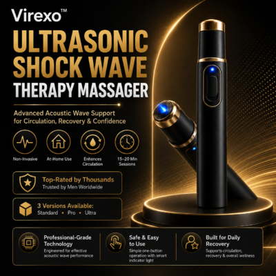 Virexo™ rechargeable pen-style shock wave massager