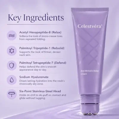 Celestvéra® skincare cream with massage roller