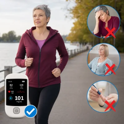 Glucocheck infrared fingertip sensor monitor