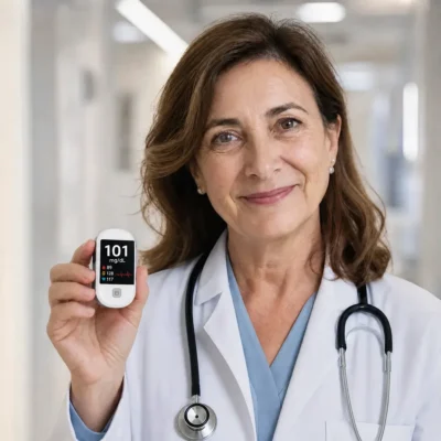 Glucocheck five-second fingertip monitoring device
