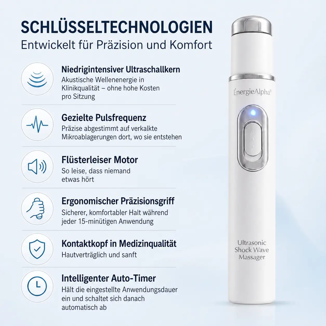 ÉnergieAlpha® handgeführtes Ultraschall-Massagegerät