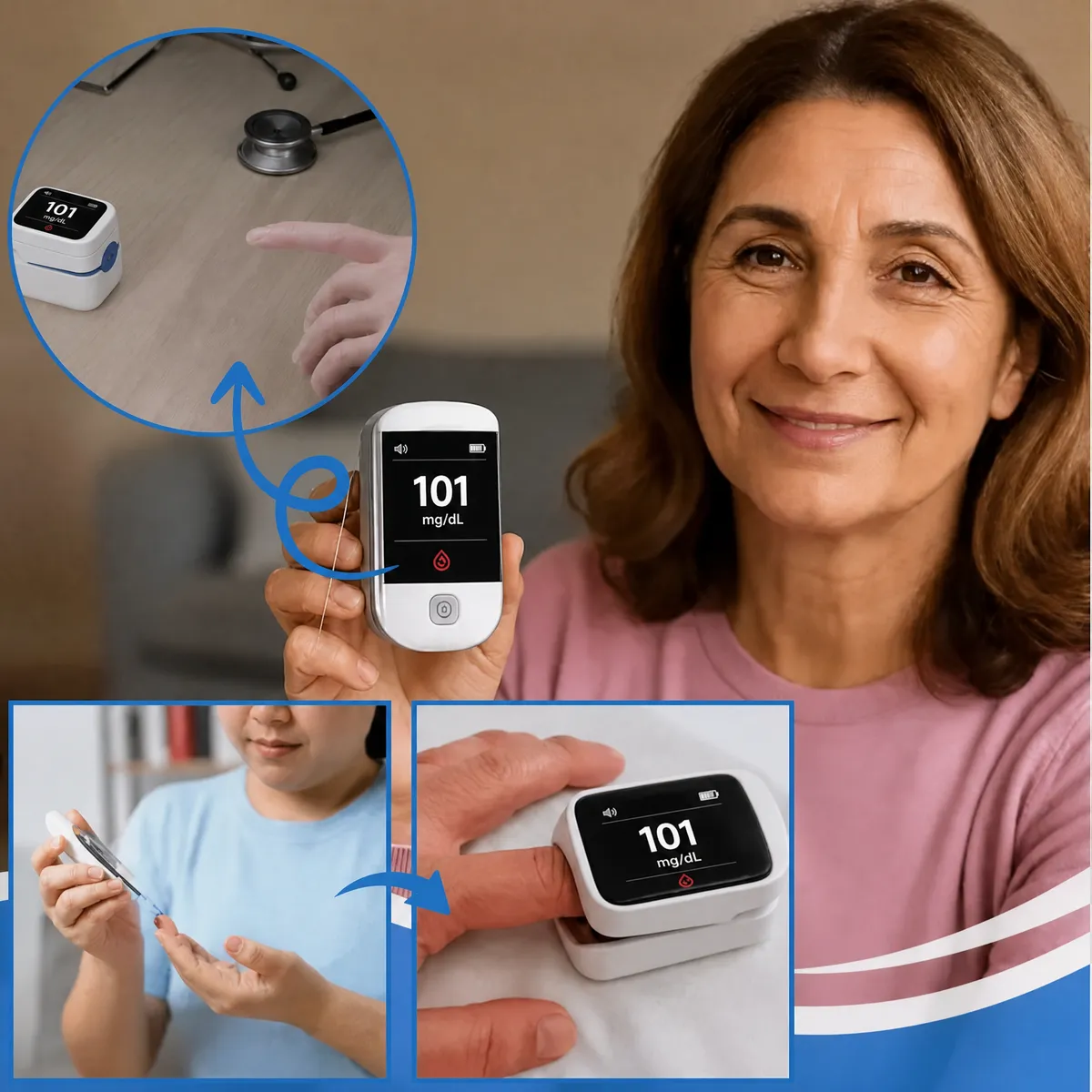 Glucocheck one-button sensor monitor