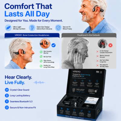 VIREXO™ open-ear bone conduction hearing device