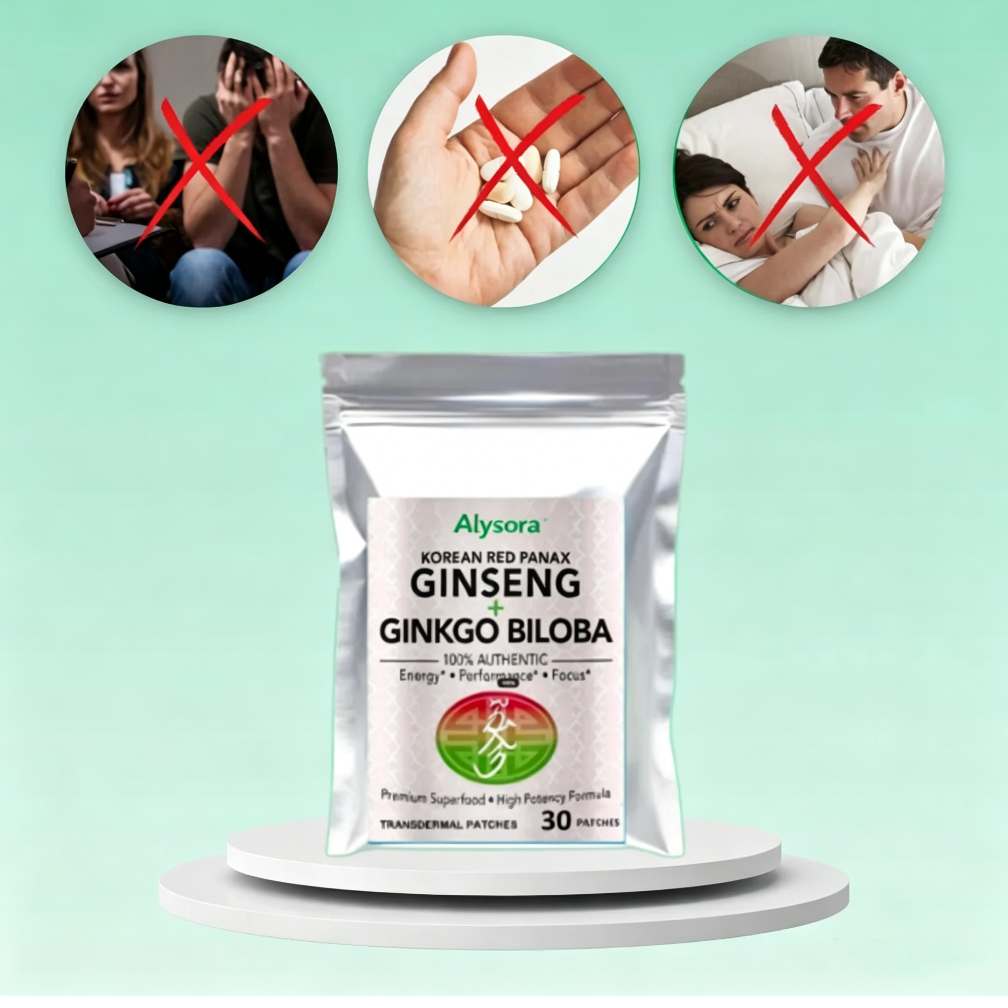 Alysora Korean Red Panax Ginseng herbal patch