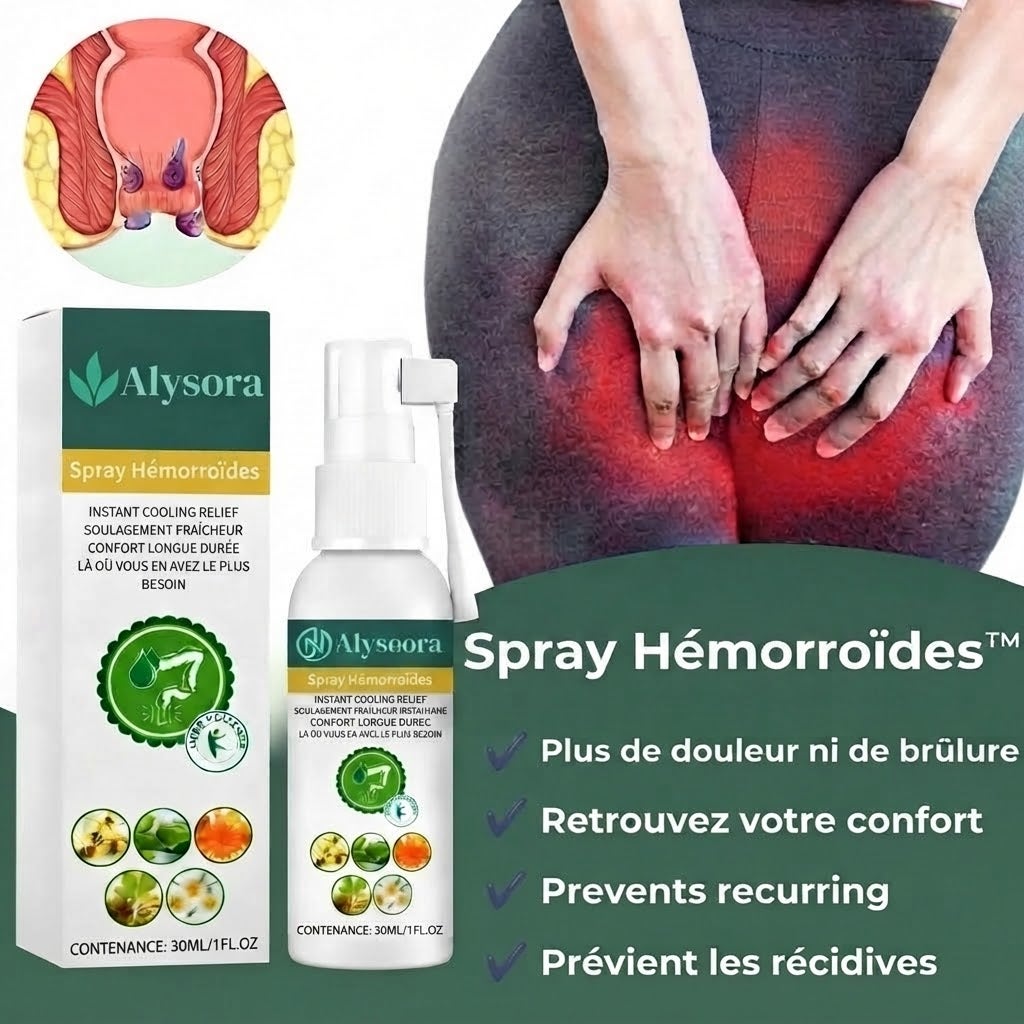 Alysora™ Spray Hémorroïdes pour le soulagement ciblé de l'inconfort hémorroïdaire