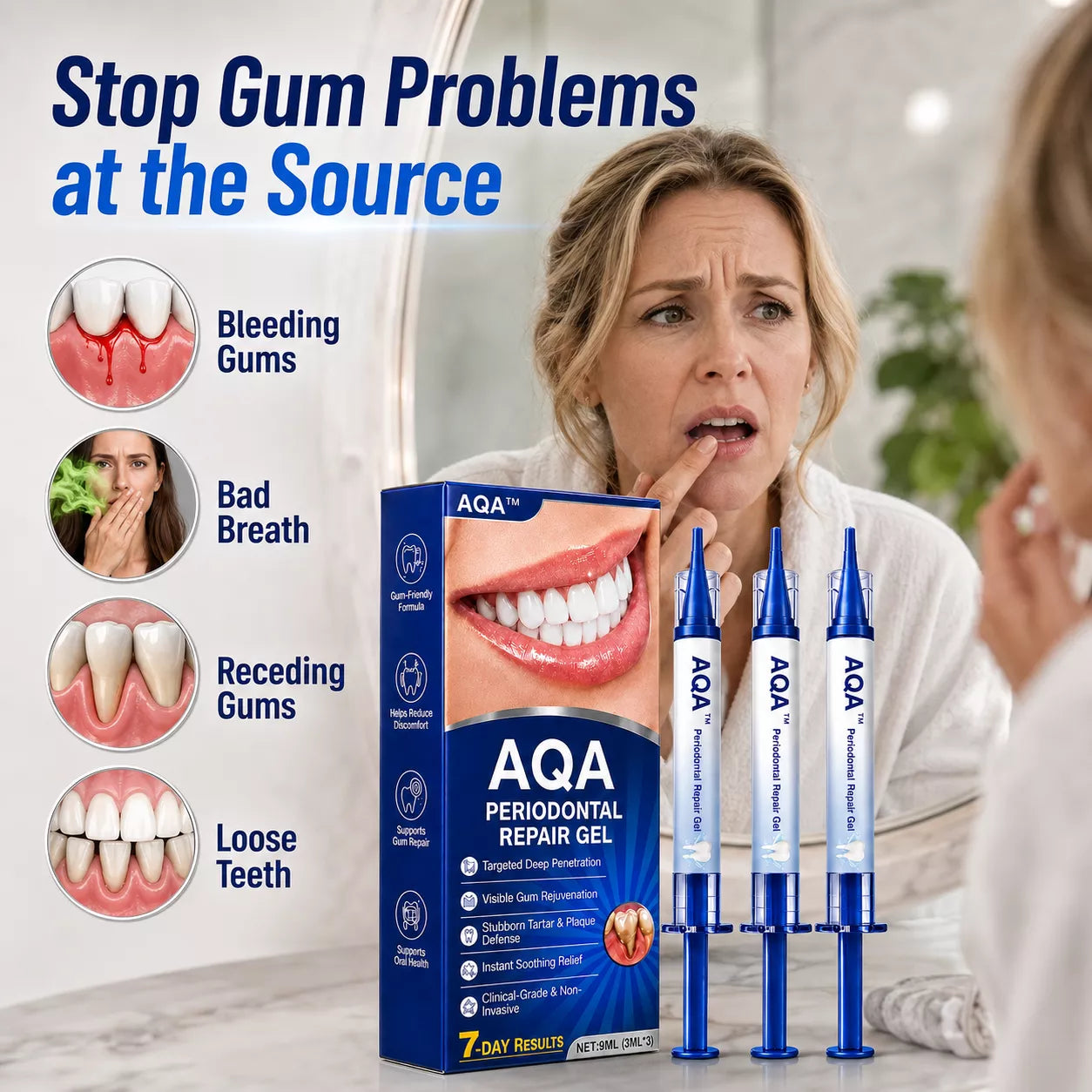 AQA™ gumline gel with vitamin C and green tea extract