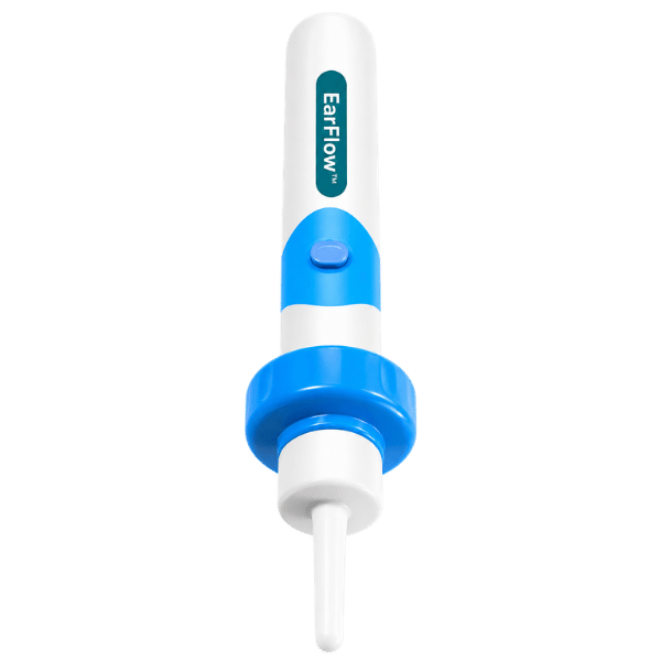 EarFlow electric device designed to remove built-up earwax