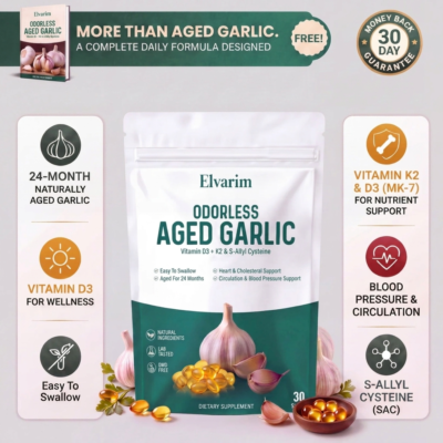 Elvarim 24-month aged garlic supplement standardized for S-allyl-cysteine