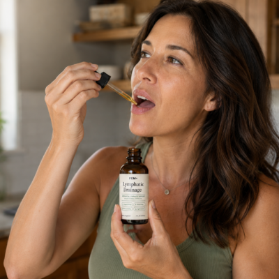 FEM+ liquid supplement with cleavers and red clover