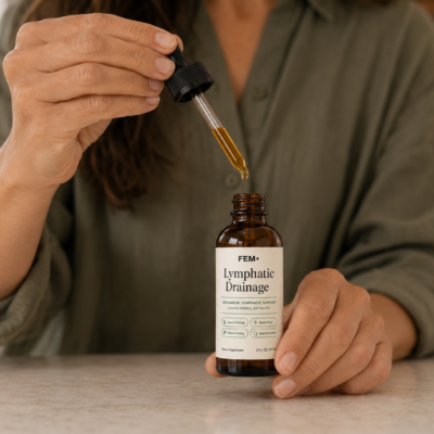 FEM+ daily drops for fluid balance and puffiness support