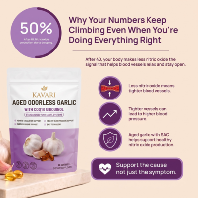 Kavari SAC-standardized aged garlic extract softgels