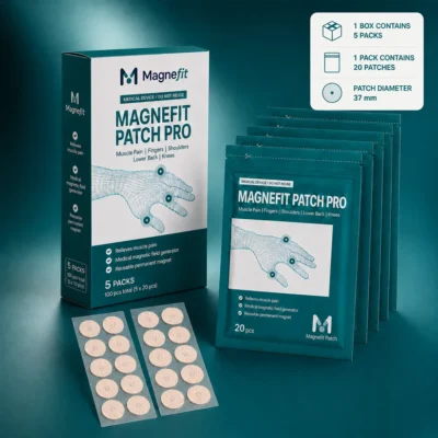 Magnefit hypoallergenic adhesive patch for knuckle comfort