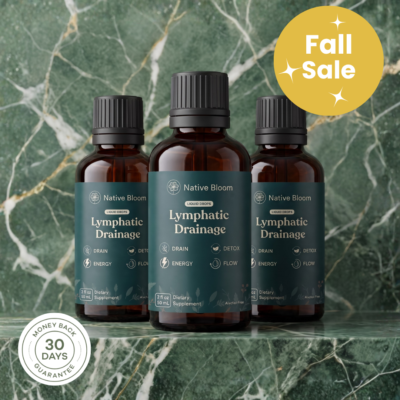 Native Bloom Flow+ six-plant liquid supplement for lymphatic flow