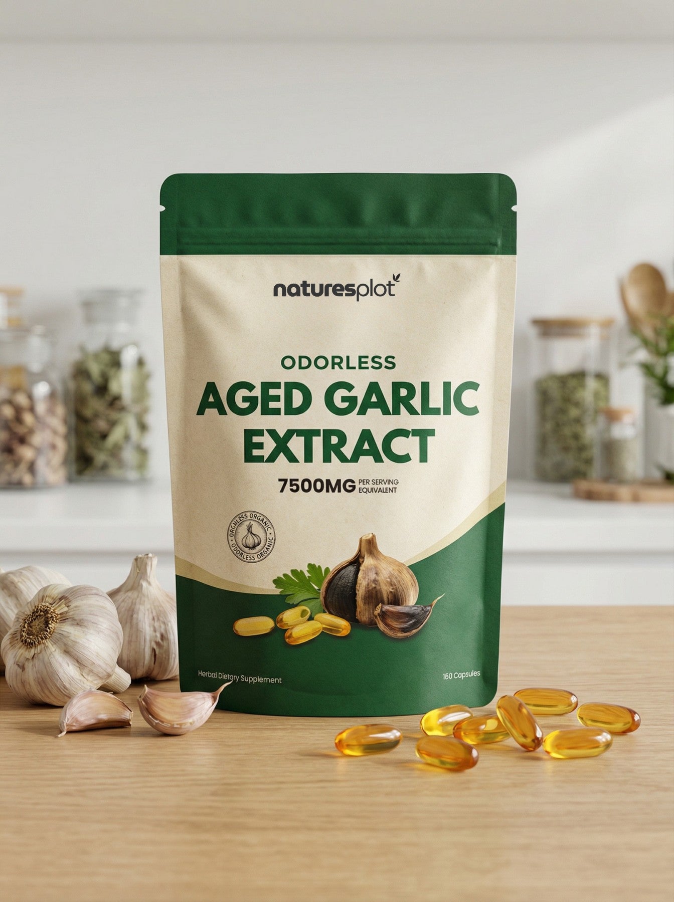 Naturesplot 24-month aged garlic supplement rich in S-allyl-cysteine