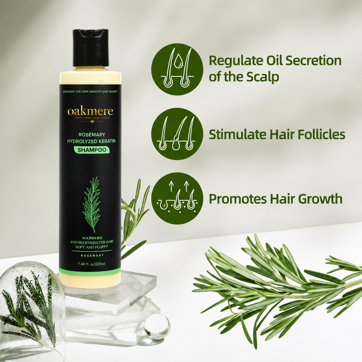 Oakmere® Rosemary Shampoo with rosemary leaf oil