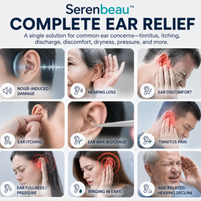 Serenbeau Hearing Support Microneedle Patches for discreet behind-the-ear daily wear