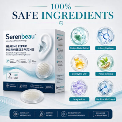 Serenbeau behind-the-ear microneedle patches designed for comfortable all-day wear