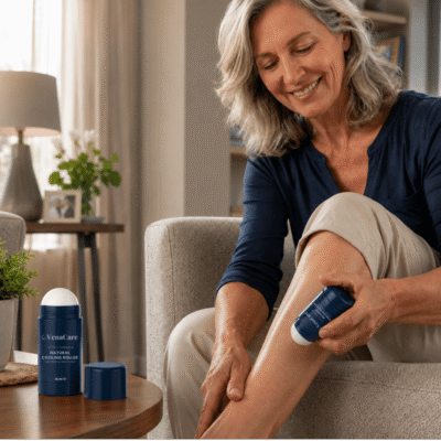 VenaCare™ cooling roll-on with 0.8% menthol