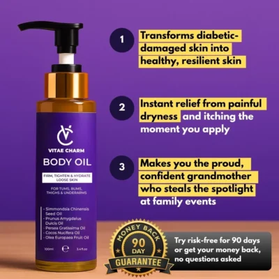 VitaeCharm body oil for the arms, legs and chest