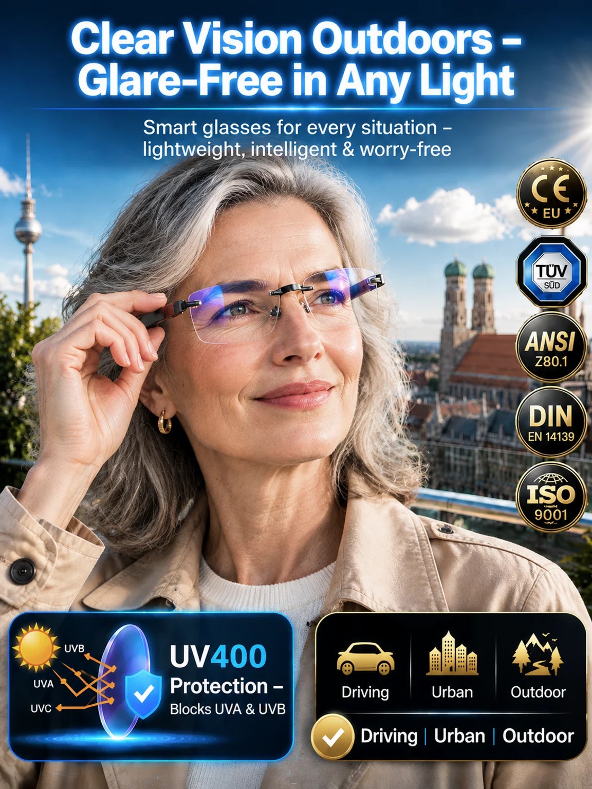 Vitalisle Rimless Reading Glasses