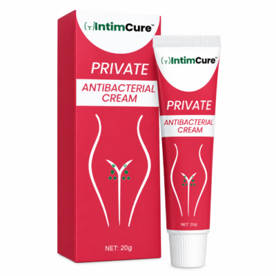 IntimCure cream applied in a small amount to external skin