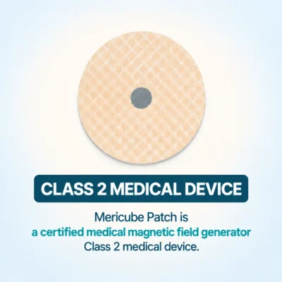 Mericube circular patch with an approximate 37 mm diameter
