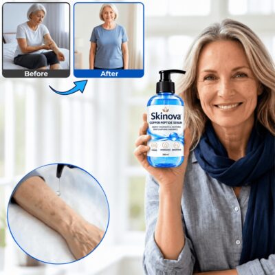 Skinova serum with a morning application of one pump for the hands