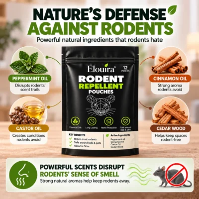 Elouira rodent repellent pouches for entry doors and under kitchen sinks