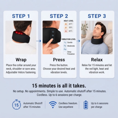 Lumavive neck wrap powered by mains electricity during use
